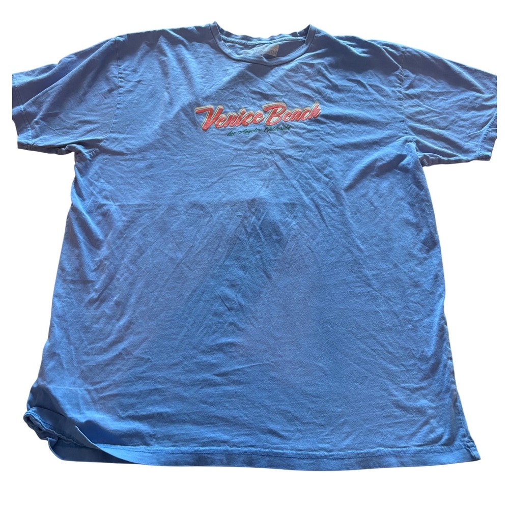 Denim Civilization Venice Beach Graphic T-Shirt Blue XL Los Angeles Surf Tee